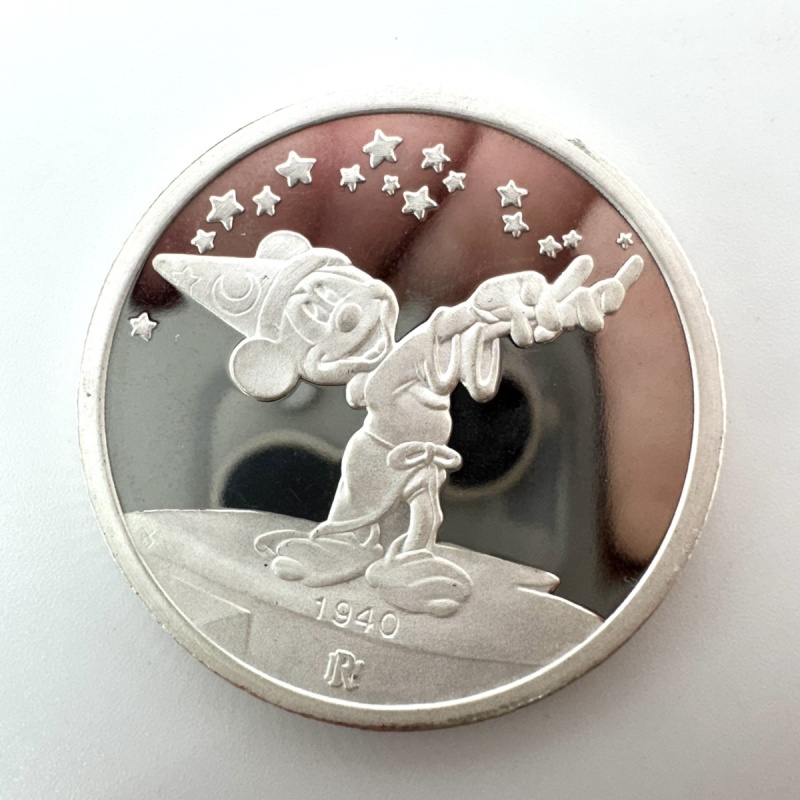 999 Fine Silver 1 Troy Oz Ounce Mickey Mouse Coin Round